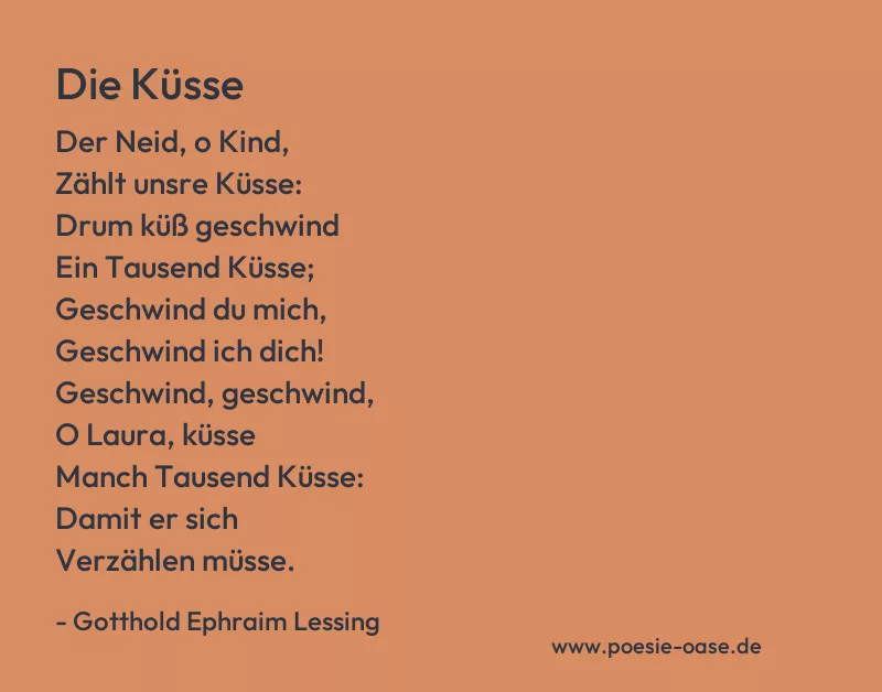 Gedicht: Die Küsse von Gotthold Ephraim Lessing