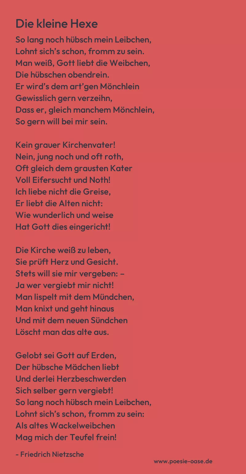 Gedicht: Die kleine Hexe von Friedrich Nietzsche
