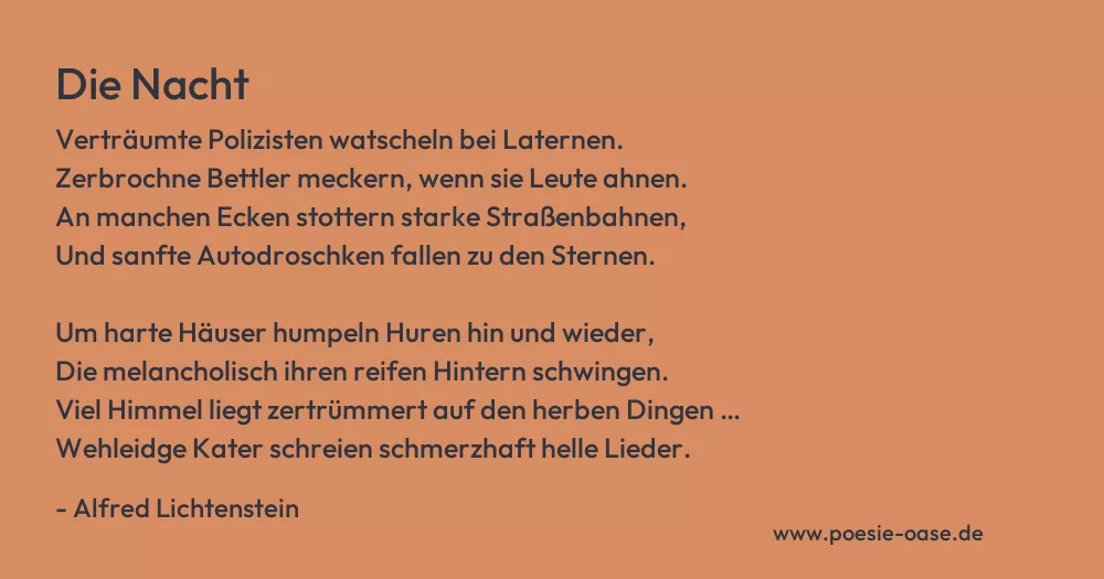 Gedicht: Die Nacht von Alfred Lichtenstein