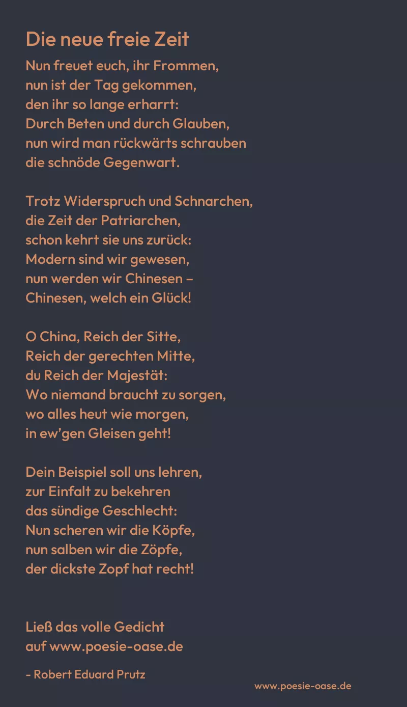 Gedicht: Die neue freie Zeit von Robert Eduard Prutz