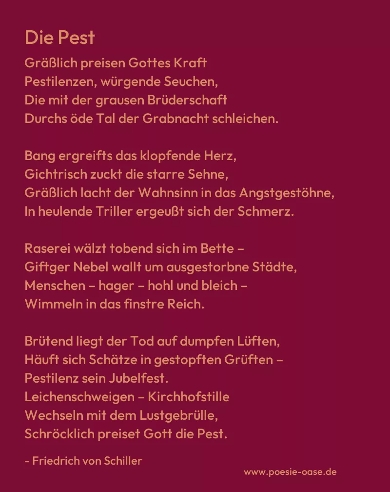 Gedicht: Die Pest von Friedrich von Schiller