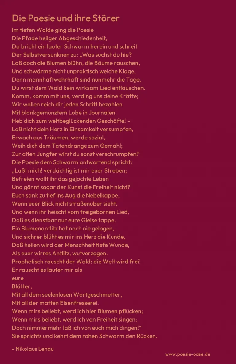 Die Poesie und ihre Störer
