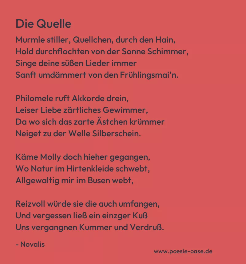 Gedicht: Die Quelle von Novalis