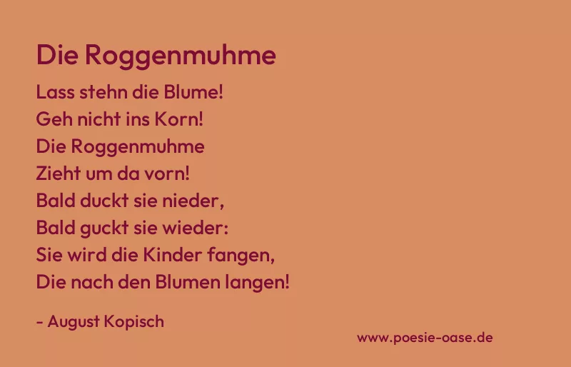 Gedicht: Die Roggenmuhme von August Kopisch