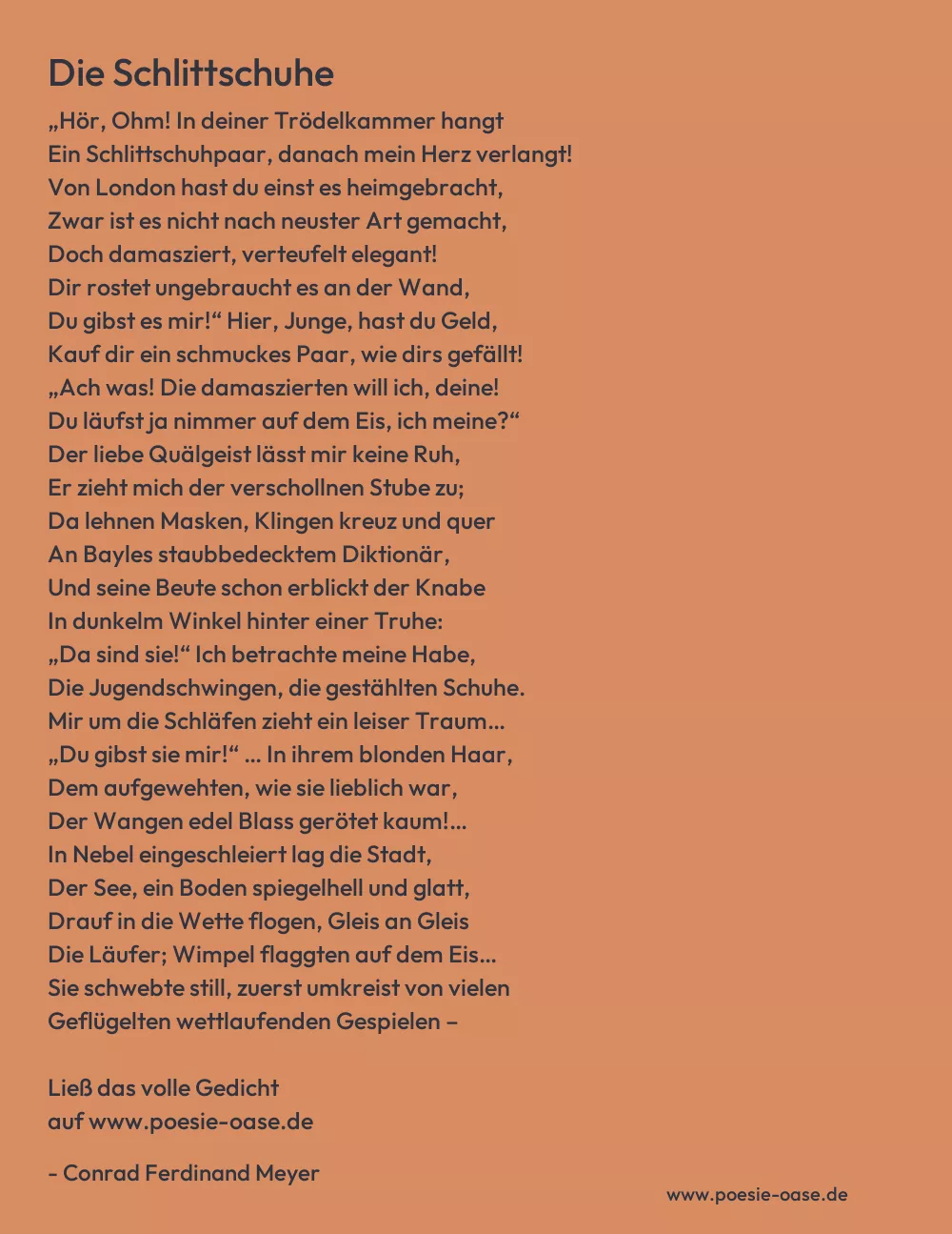 Gedicht: Die Schlittschuhe von Conrad Ferdinand Meyer