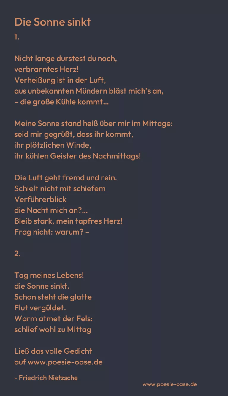 Die Sonne sinkt