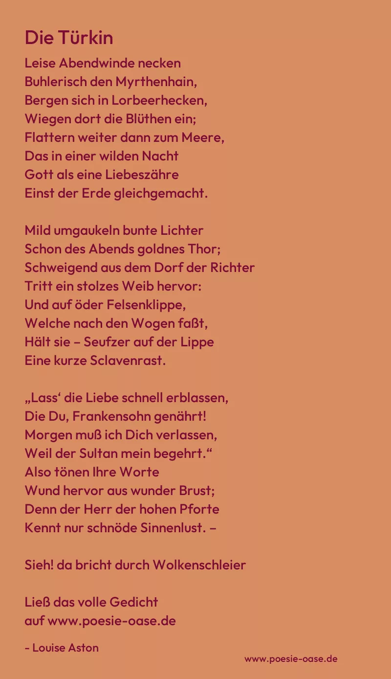Gedicht: Die Türkin von Louise Aston