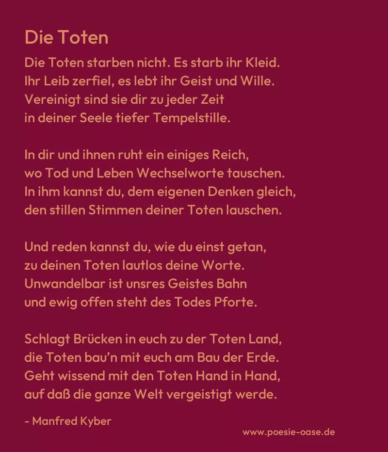 Gedicht: Die Toten von Manfred Kyber