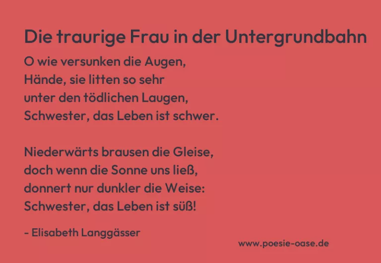 Die traurige Frau in der Untergrundbahn
