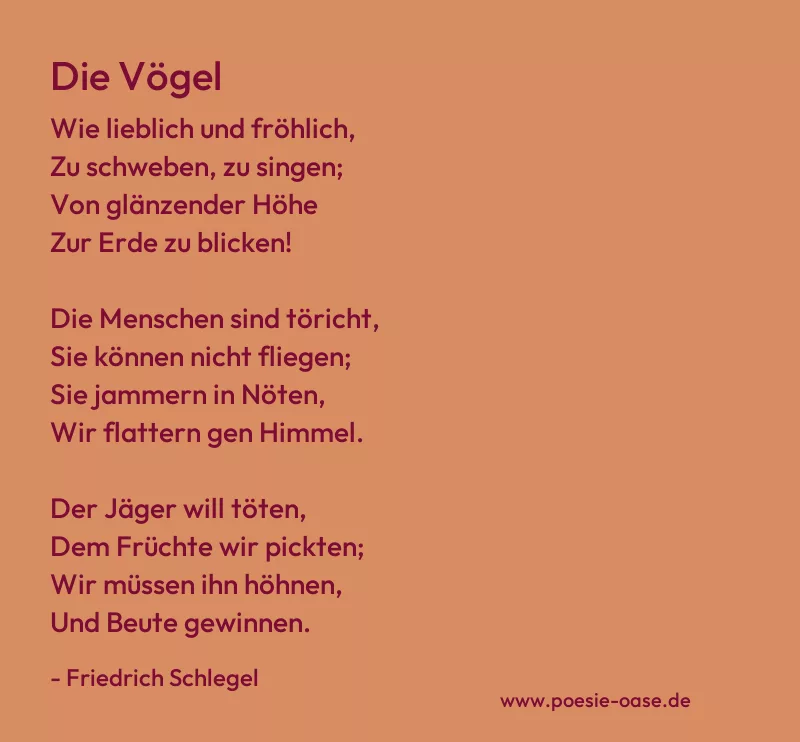 Gedicht: Die Vögel von Friedrich Schlegel