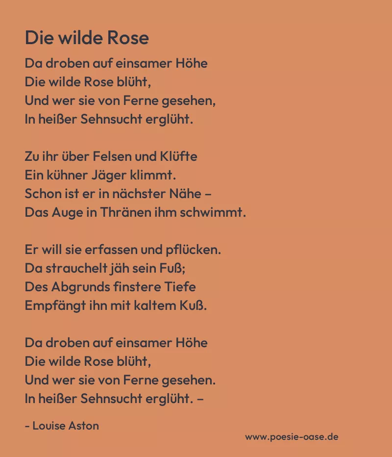 Gedicht: Die wilde Rose von Louise Aston