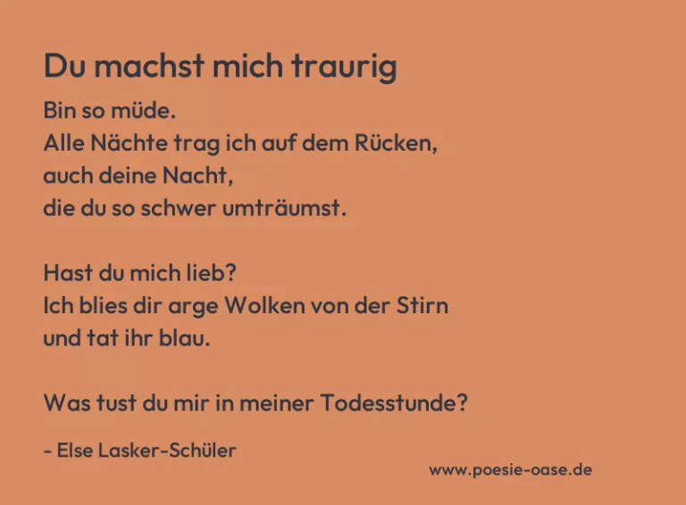 Du machst mich traurig