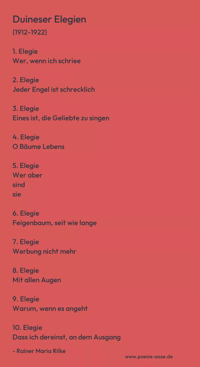 Gedicht: Duineser Elegien von Rainer Maria Rilke