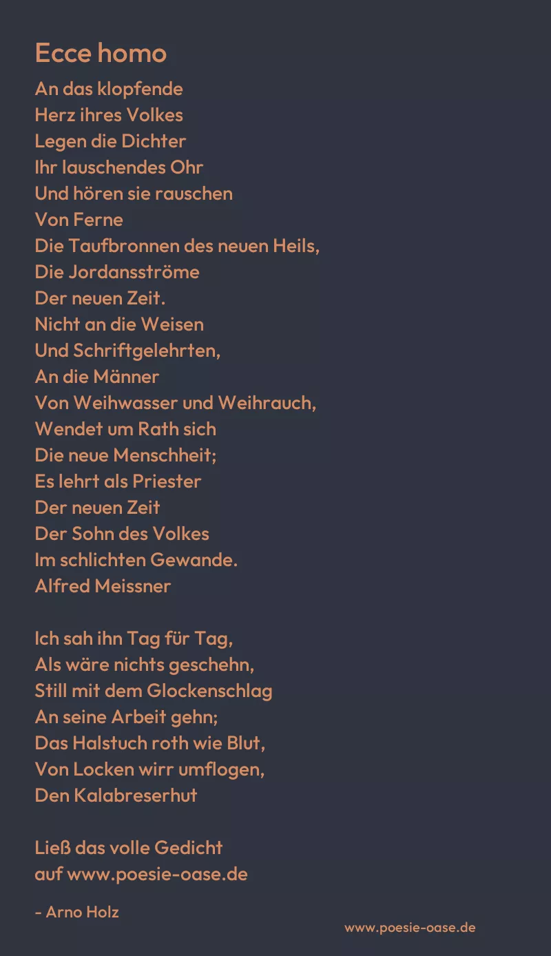 Gedicht: Ecce homo von Arno Holz