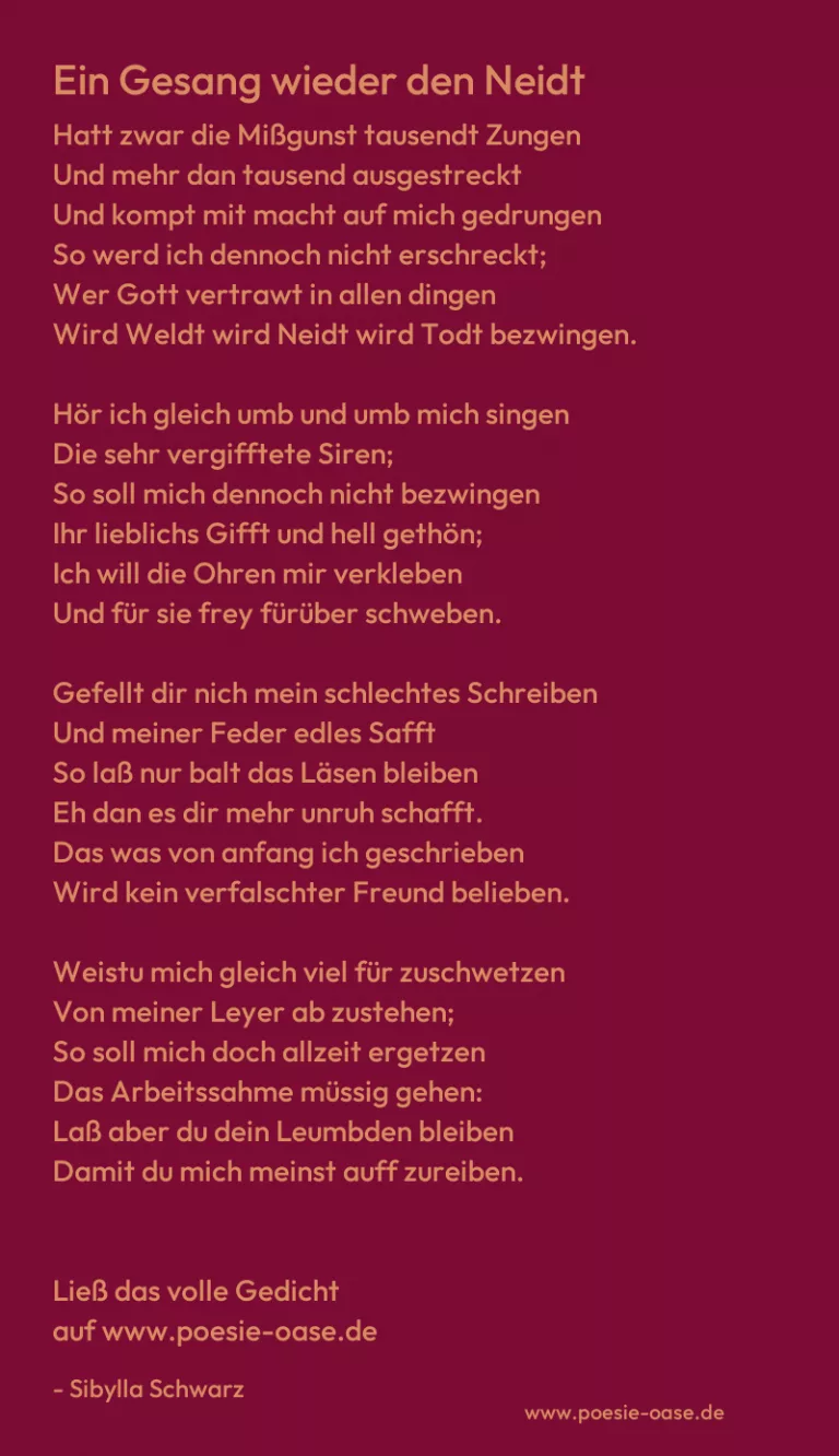 Ein Gesang wieder den Neidt