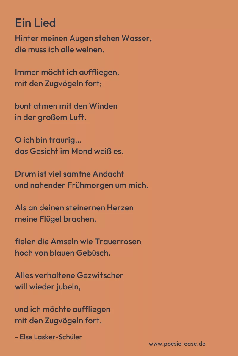 Gedicht: Ein Lied von Else Lasker-Schüler