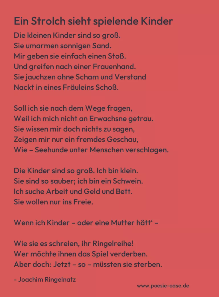 Ein Strolch sieht spielende Kinder