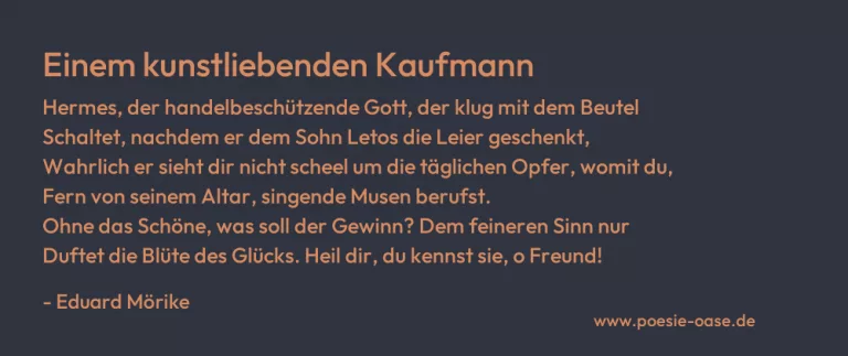 Einem kunstliebenden Kaufmann