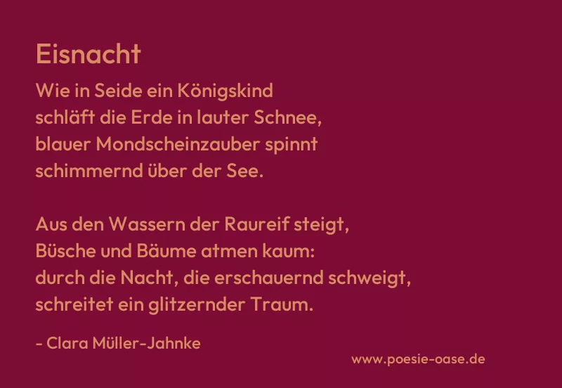 Gedicht: Eisnacht von Clara Müller-Jahnke