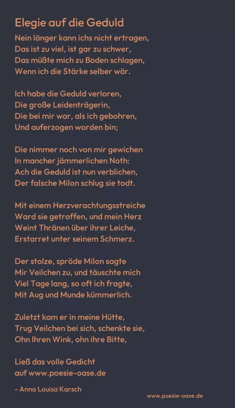 Elegie auf die Geduld