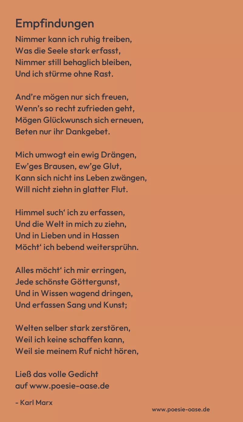 Gedicht: Empfindungen von Karl Marx