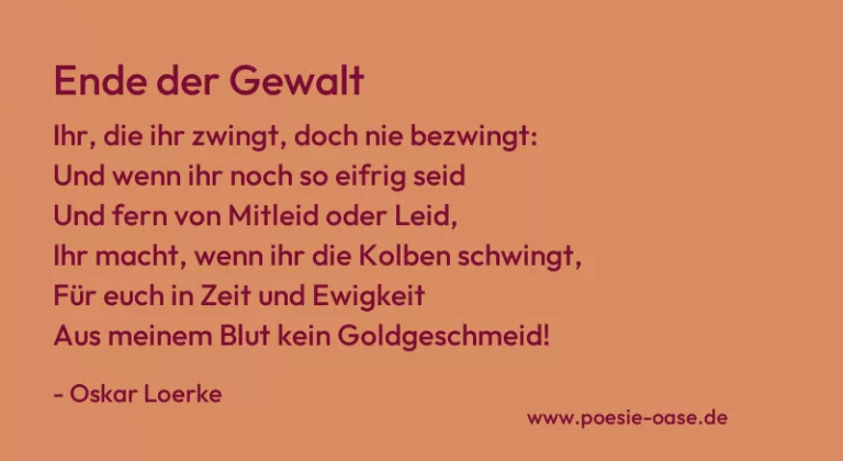 Ende der Gewalt