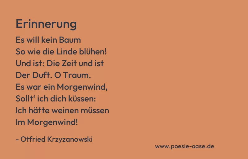 Gedicht: Erinnerung von Otfried Krzyzanowski