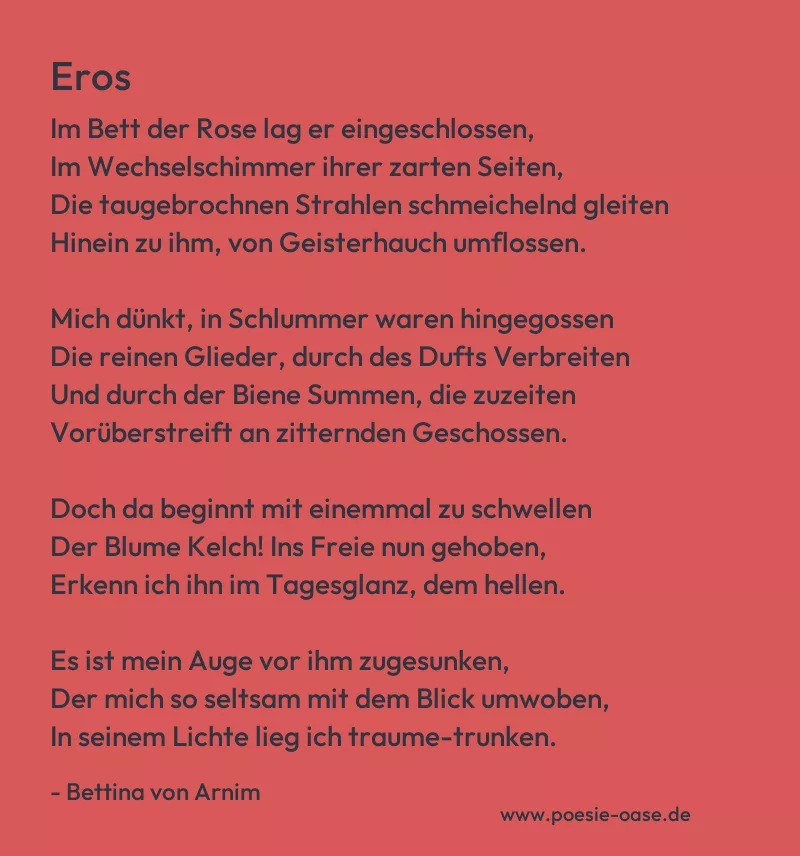 Gedicht: Eros von Bettina von Arnim