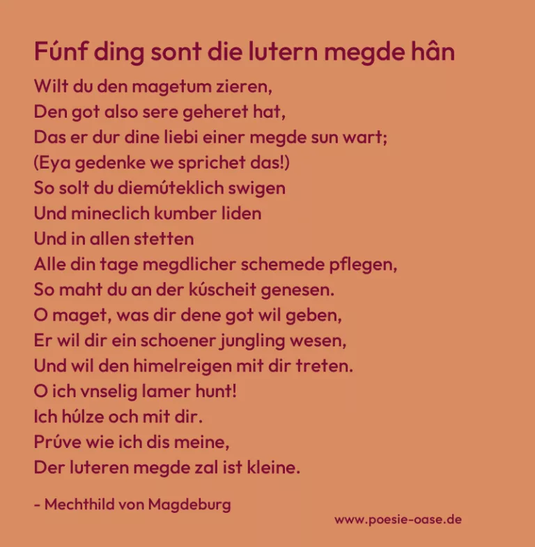 Fúnf ding sont die lutern megde hân