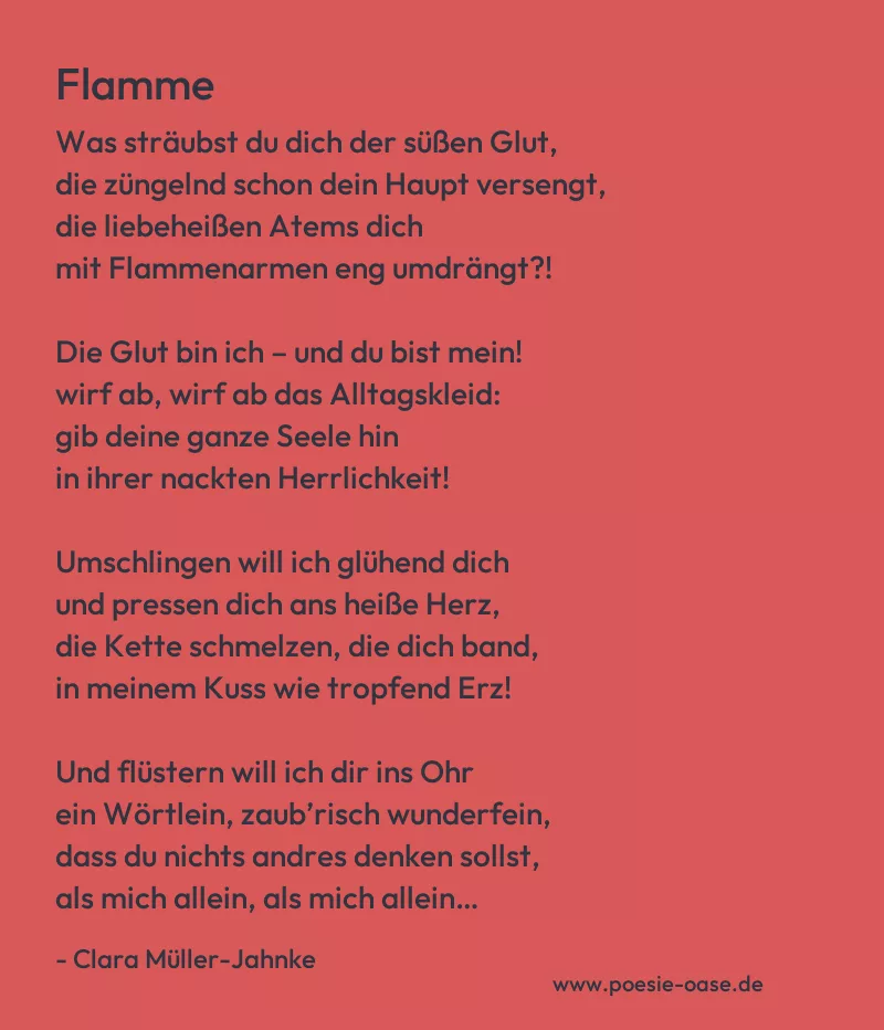 Gedicht: Flamme von Clara Müller-Jahnke