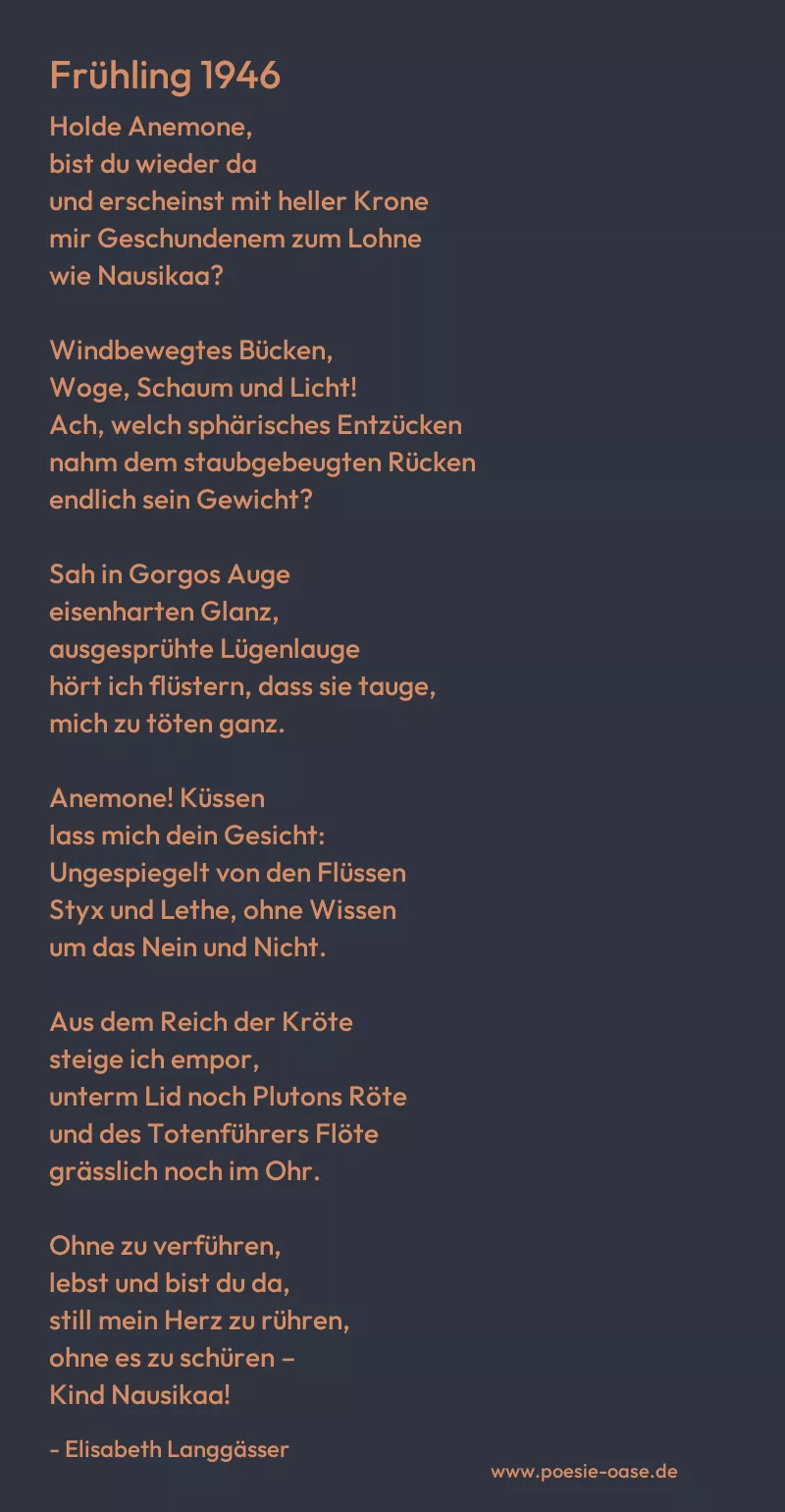 Gedicht: Frühling 1946 von Elisabeth Langgässer
