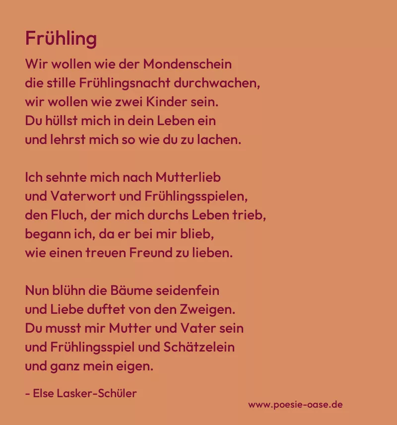 Gedicht: Frühling von Else Lasker-Schüler
