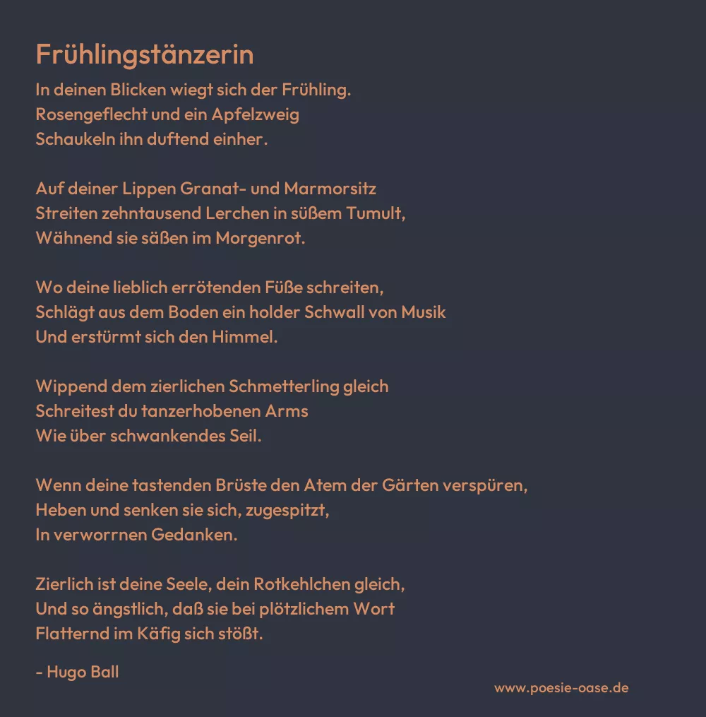 Gedicht: Frühlingstänzerin von Hugo Ball