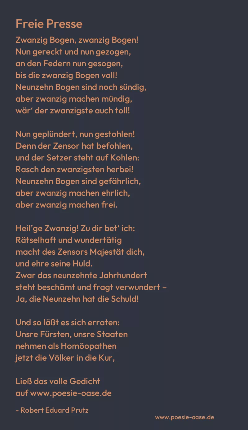 Gedicht: Freie Presse von Robert Eduard Prutz