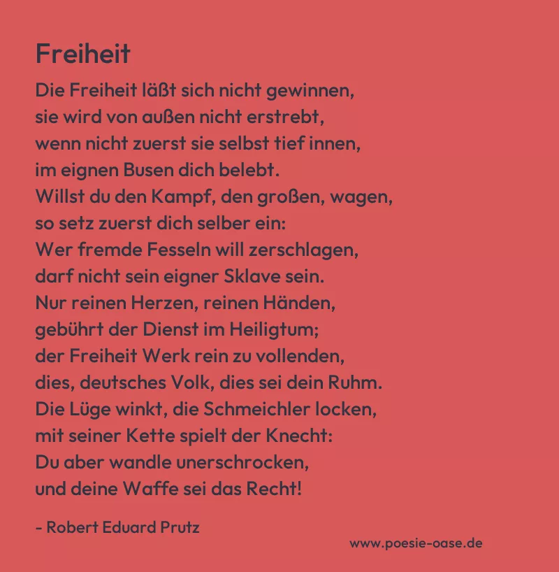Gedicht: Freiheit von Robert Eduard Prutz