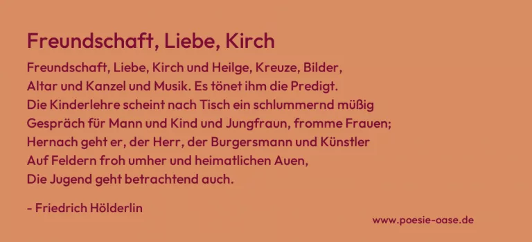 Freundschaft, Liebe, Kirch
