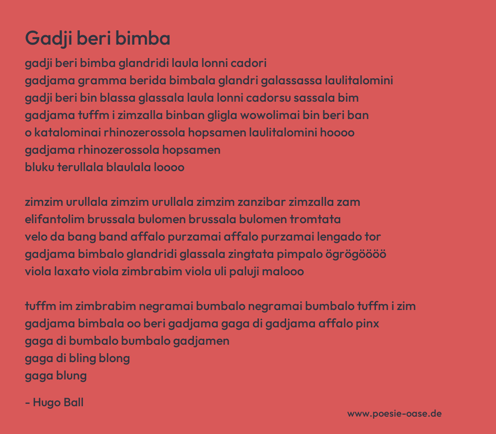 Gedicht: Gadji beri bimba von Hugo Ball