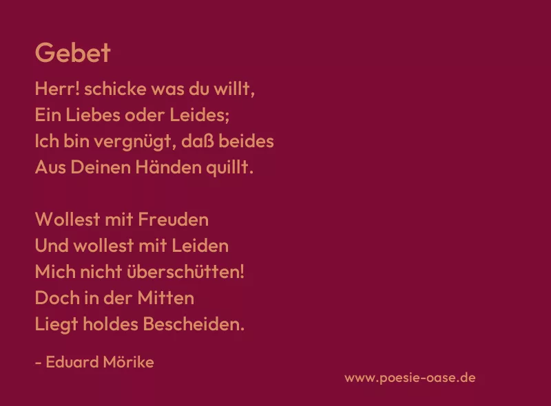Gedicht: Gebet von Eduard Mörike