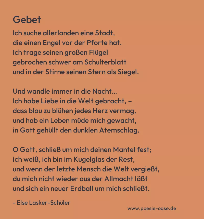 Gedicht: Gebet von Else Lasker-Schüler