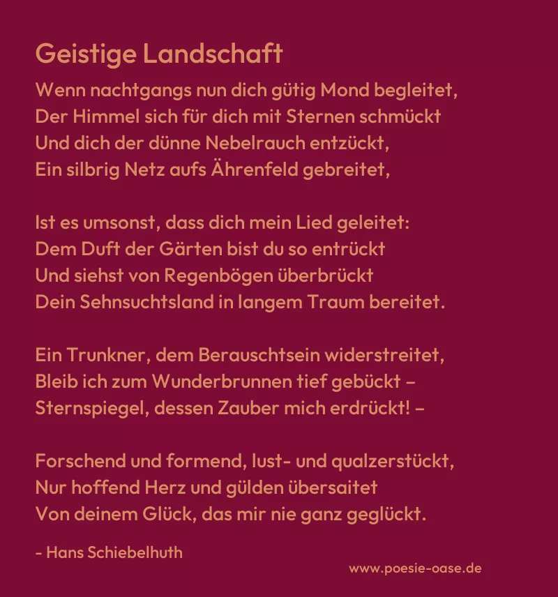 Gedicht: Geistige Landschaft von Hans Schiebelhuth
