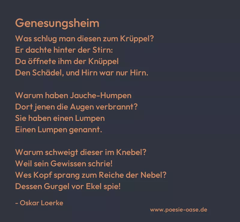 Gedicht: Genesungsheim von Oskar Loerke