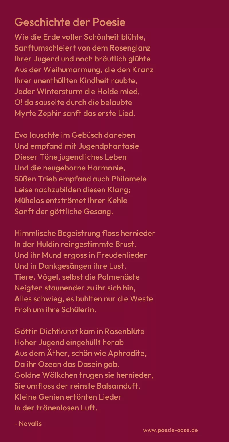 Gedicht: Geschichte der Poesie von Novalis