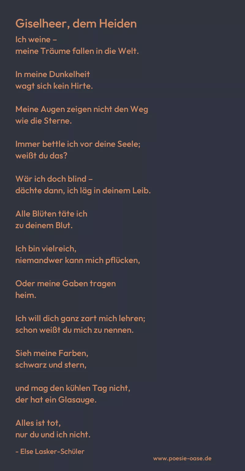Gedicht: Giselheer, dem Heiden von Else Lasker-Schüler