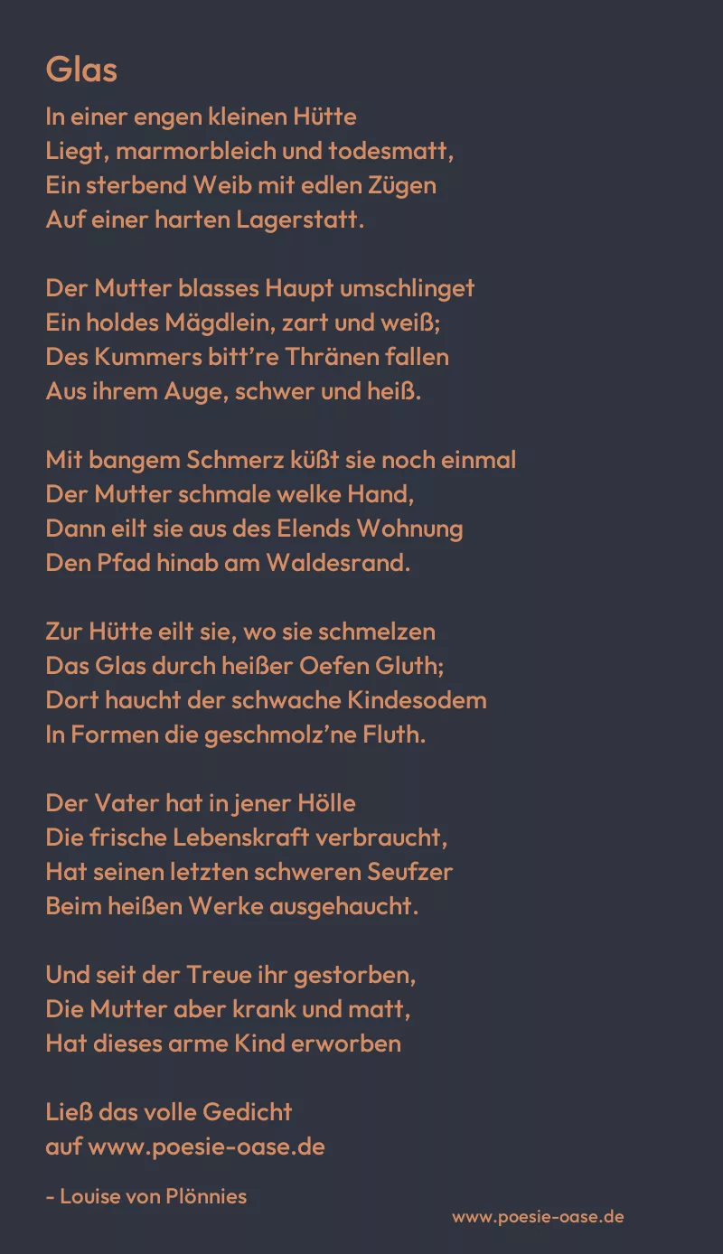 Gedicht: Glas von Louise von Plönnies