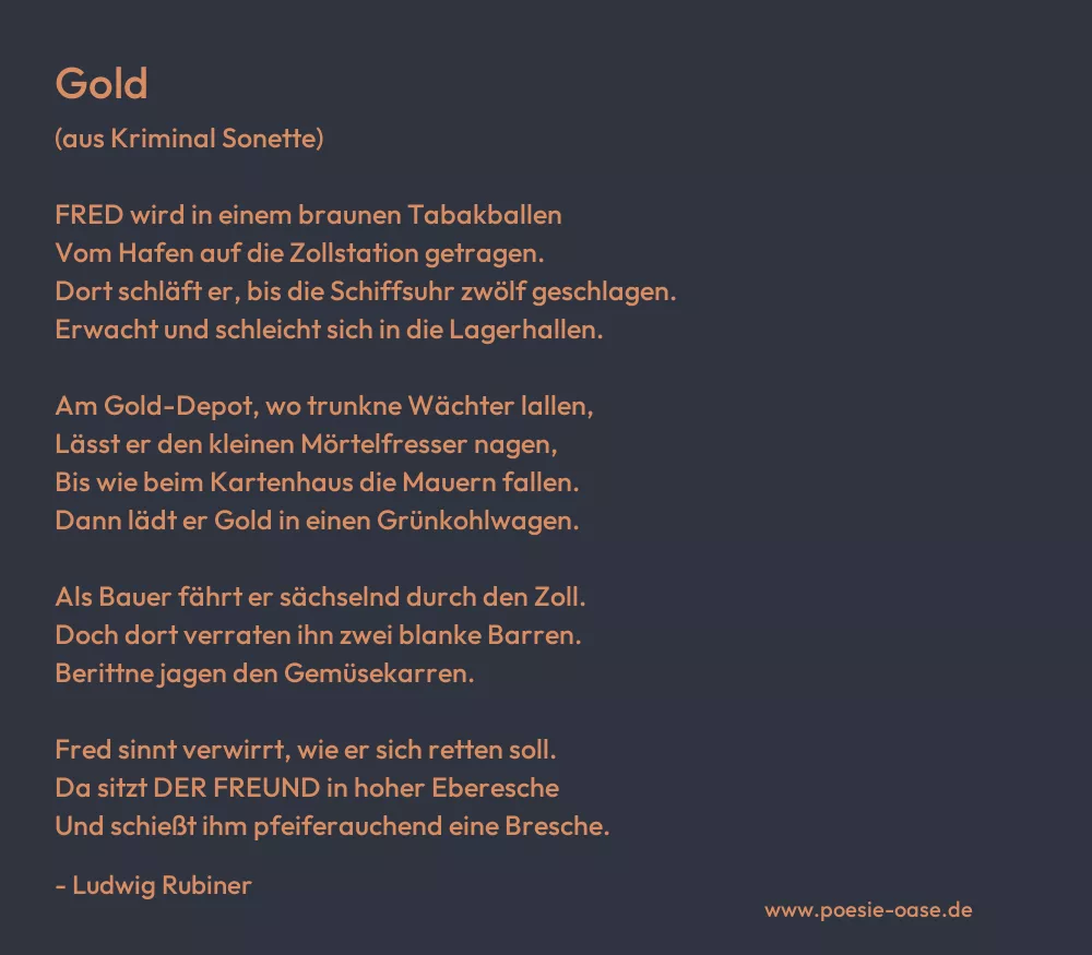 Gedicht: Gold von Ludwig Rubiner