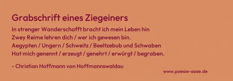 Grabschrift eines Ziegeiners