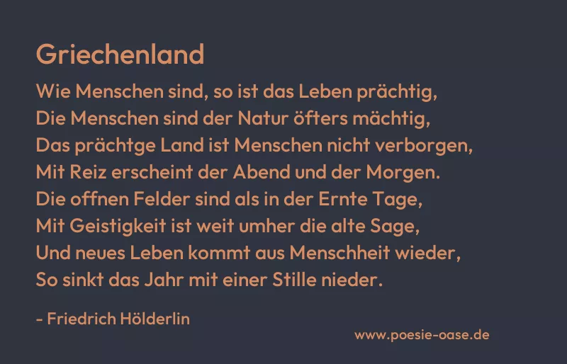 Gedicht: Griechenland von Friedrich Hölderlin
