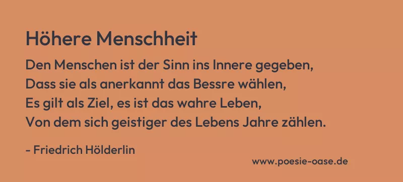 Gedicht: Höhere Menschheit von Friedrich Hölderlin