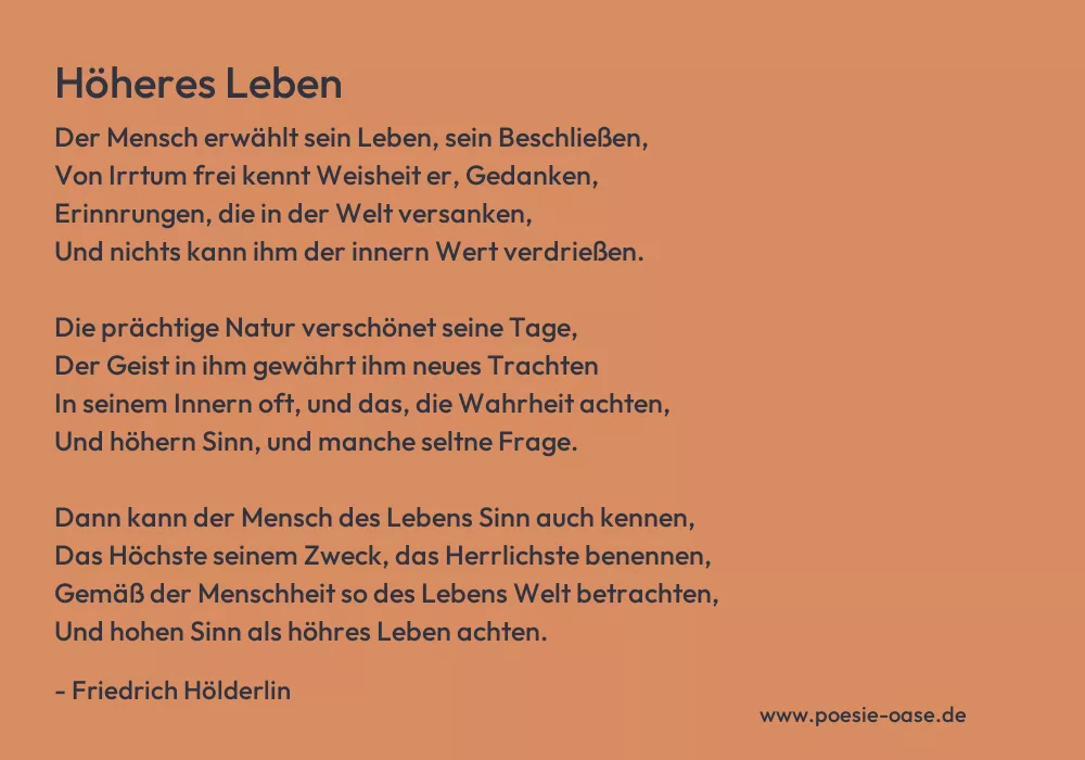 Gedicht: Höheres Leben von Friedrich Hölderlin