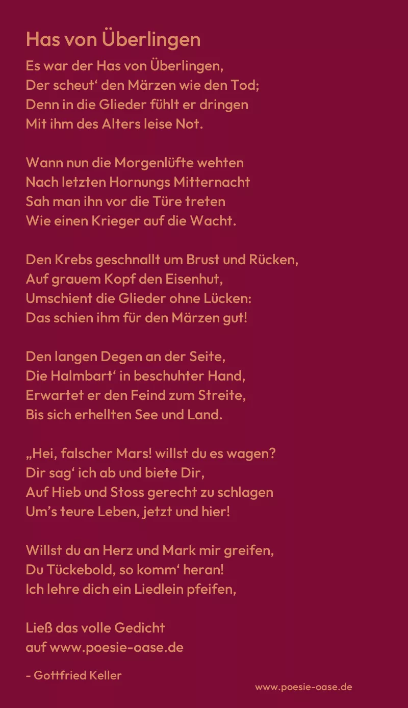 Gedicht: Has von Überlingen von Gottfried Keller